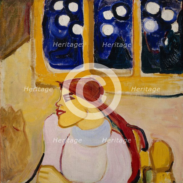 Woman in a Kerchief (A Scandinavian Princess), 1910. Artist: Guro, Yelena Genrichovna (1877-1913)