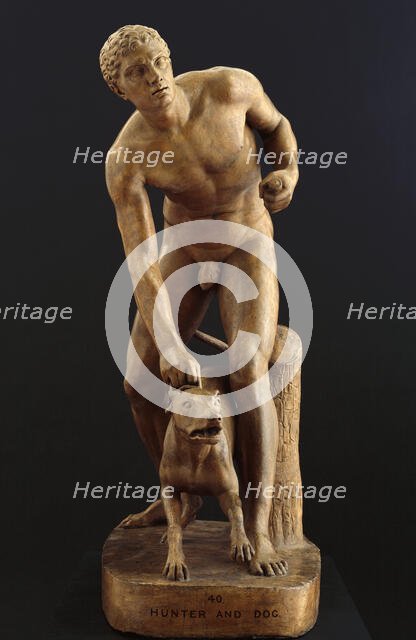 Hunter and Dog ( or The Greek Hunter Meleager), c1847. Creator: John Gibson.