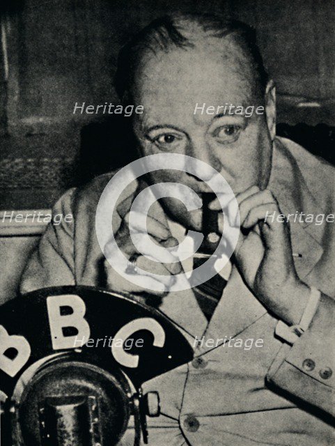 'At the Microphone in the U.S.A.', 1943, (1945). Creator: Unknown.