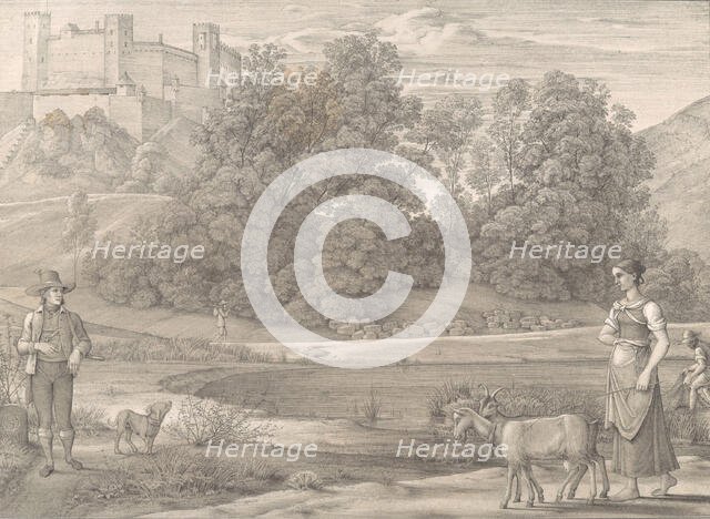 Sieben Gegenden aus Salzburg und Berchtesgaden Geordnet nach den sieben Tagen der Woche, v..., 1823. Creator: Ferdinand Olivier.