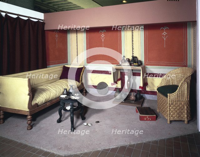 Roman sitting room, c300 AD. Artist: Unknown