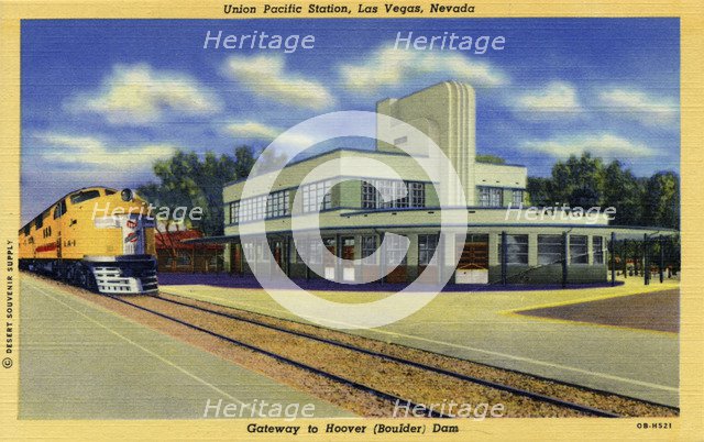 Union Pacific Station, Las Vegas, Nevada, USA, 1940. Artist: Unknown
