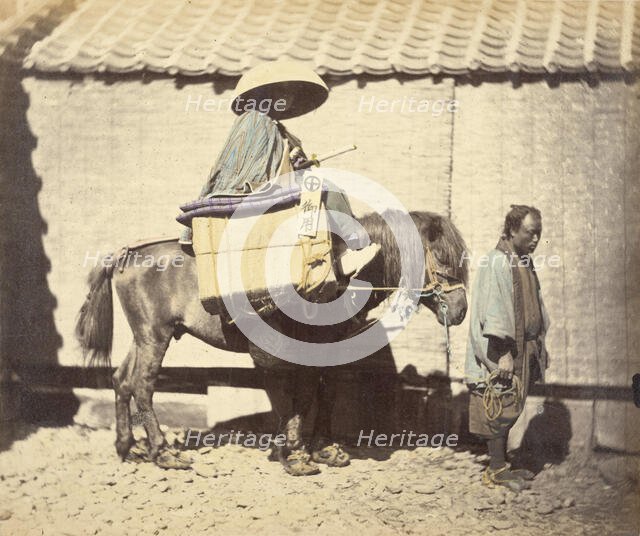 Yakonin Travelling on the Tokaido Road, about 1868. Creator: Felice Beato.