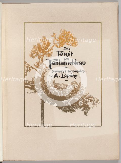 Fontainebleau Forest: Cover (La Forêt de Fontainebleau), 1890. Creator: Auguste Louis Lepère (French, 1849-1918); A. Desmoulins, Published in Revue Illustrée, 1887-90.