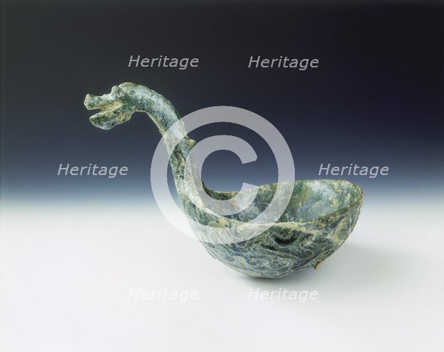 Green lead glazed ladle with dragon's head handle, Eastern Han dynasty, China, 1st-2nd century. Artist: Unknown