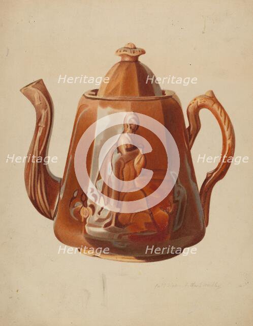 Stoneware Teapot, 1935/1942. Creator: Merkley, Arthur G..
