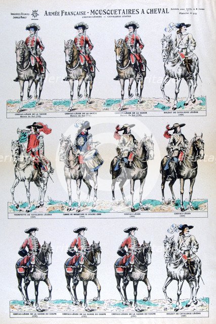 French Army; mounted musketeers, 18th century (19th century). Artist: Unknown