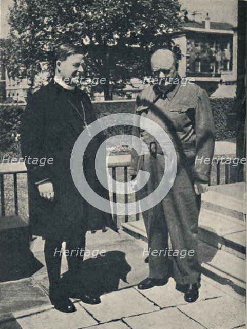'Archbishop of Canterbury at Number 10, Downing Street', c1943, (1945). Creator: Unknown.