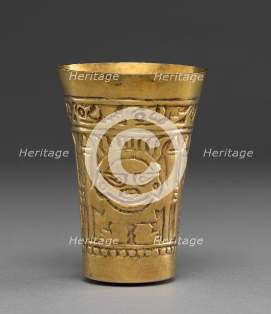Beaker with Frontal Figures, 900-1100. Creator: Unknown.
