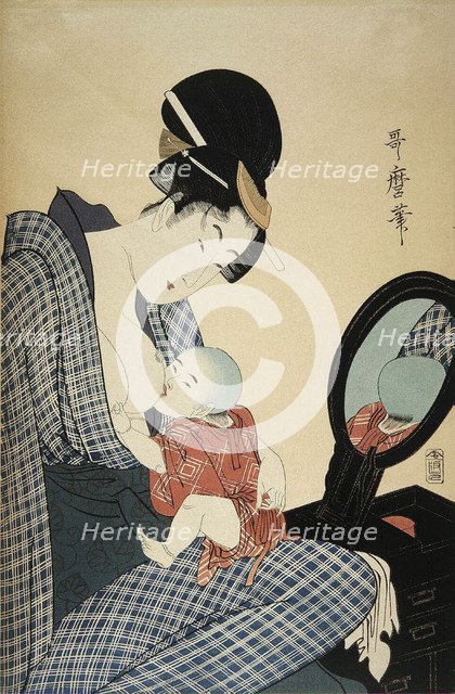 Mother and Child, 1797.  Creator: Utamaro, Kitagawa (1753-1806).