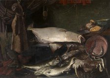 Still Life with Fish, 1888. Creator: Edouard Chappel.