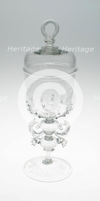 Goblet with Cover, Netherlands, c. 1685. Creator: Unknown.
