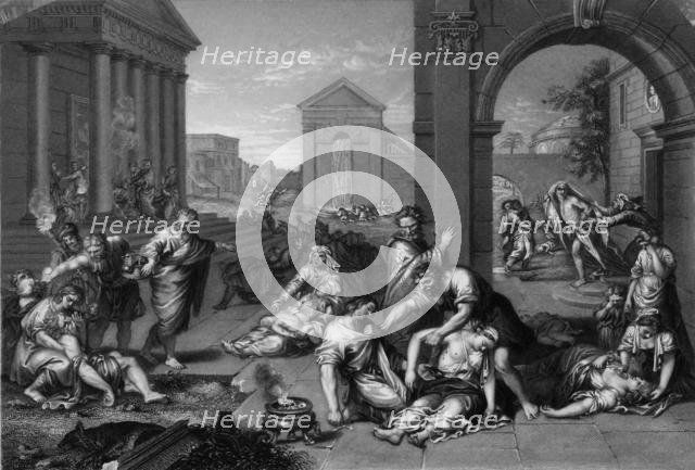 'So the Lord sent a pestilence upon Israel', 1841.  Creator: Peter Lightfoot.