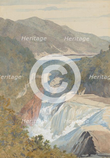 Te Reinga, Falls of the Wairoa. Hawke's Bay, April 1867. Creator: James Crowe Richmond.