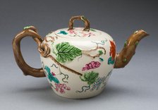 Teapot, Staffordshire, 1750/55. Creator: Staffordshire Potteries.