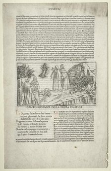 Dante and Virgil with the Vision of Beatrice, c. 1481-1485. Creator: Baccio Baldini (Italian, c. 1436-1487), attributed to.