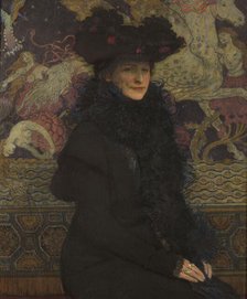 Portrait of Wife with Pegasus in the Background, 1913. Creator: Jozef Mehoffer.