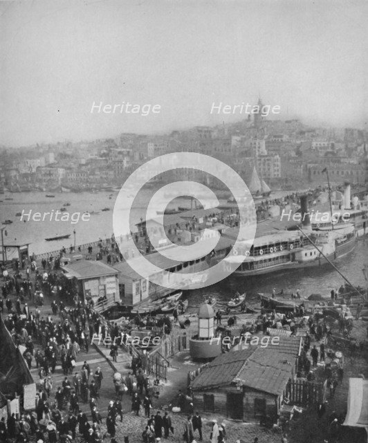 'Galata Bridge, which connects Galata and Pera', 1913. Artist: Unknown.