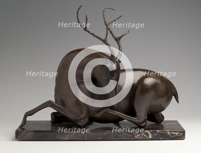 Resting Stag, c. 1915. Artist: Nadelman, Elie (1882-1946)
