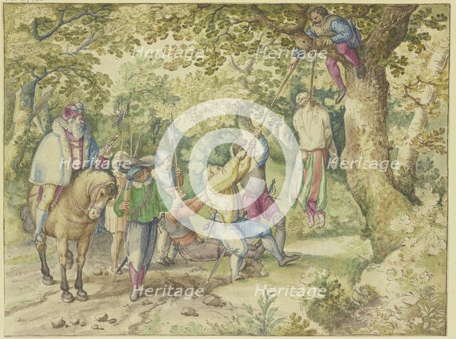 A colonel has a mercenary hanged. Creator: Jacob Savery I.