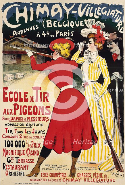 Chimay-Villégiature, Ardennes (Belgique). Ecole de tir aux pigeons, 1900. Creator: Grün, Jules-Alexandre (1868-1938).