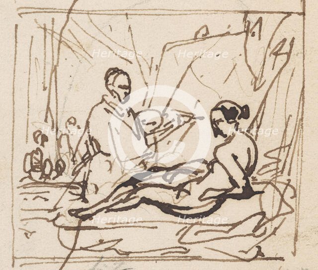 Titian Painting his Venus, (c1530s), c1860s. Creator: Nicaise de Keyser.