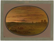 An Indian Encampment at Sunset, 1861/1869. Creator: George Catlin.
