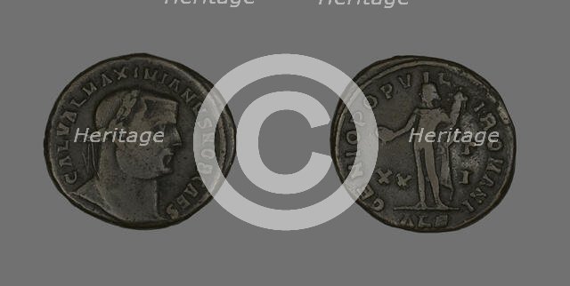 Follis (Coin) Portraying Emperor Galerius, about 301. Creator: Unknown.