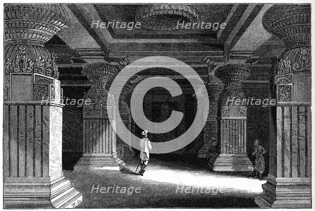 Caves of Ellora, India, 1847. Artist: Robinson