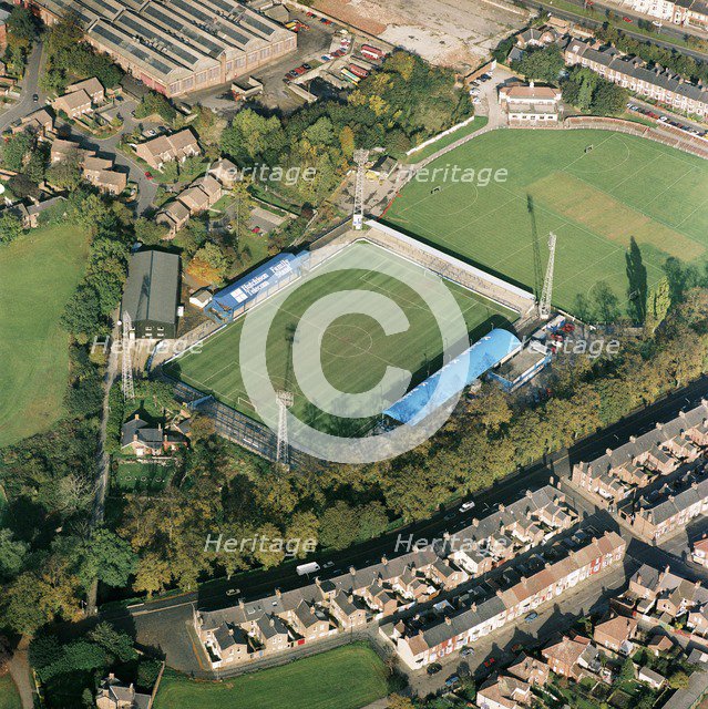 Feethams football and cricket grounds, Darlington, Durham, 1992. Artist: Aerofilms.