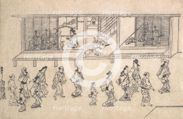 Street Scene in the Yoshiwara. Creator: Hishikawa Moronobu.