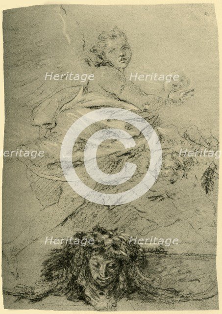 'Hovering Genius', mid 18th century, (1928). Artist: Giovanni Battista Tiepolo.