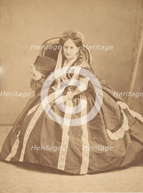 [La Comtesse Seated with Fan], 1860s. Creator: Giovanni Morotti.