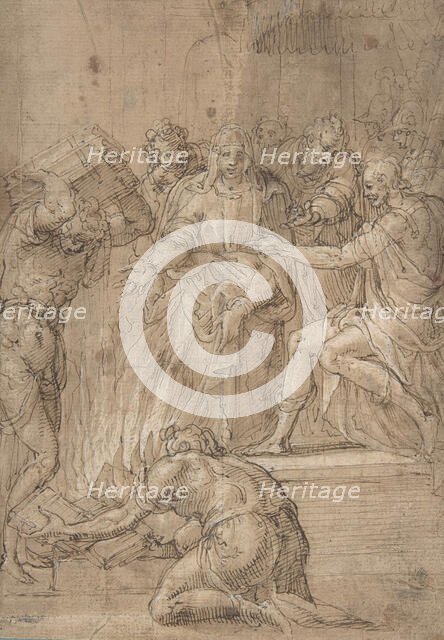 The Cumaean Sibyl before Tarquin the Proud, 16th century. Creator: Nicolò dell' Abate.