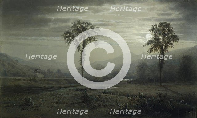 Moonlight on Mount Lafayette, New Hampshire, 1873. Creator: William Trost Richards.
