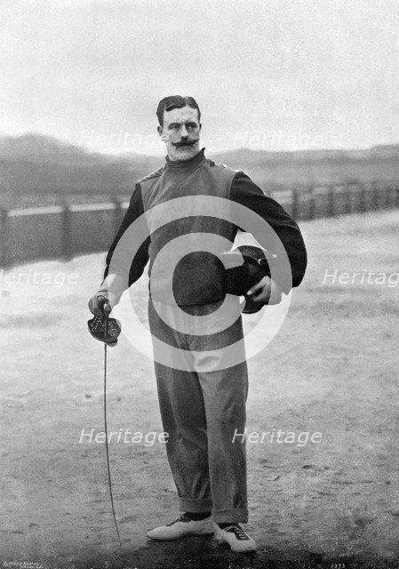 Captain Walter Edgeworth-Johnstone of the Royal Irish Regiment, Aldershot, Hampshire, 1896.Artist: Gregory & Co