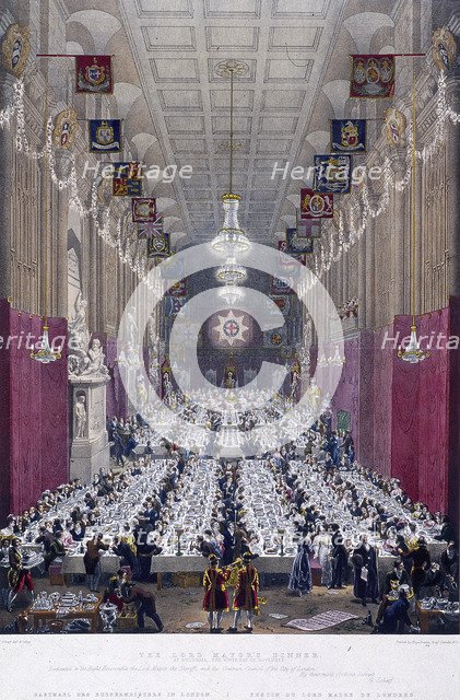 The Lord Mayor's Dinner at Guildhall, London, 1829. Artist: Anon