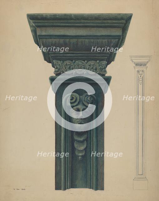 Cast Iron Pillar, 1935/1942. Creator: Vera Van Voris.