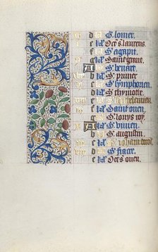 Book of Hours (Use of Rouen): fol. 8v, c. 1470. Creator: Master of the Geneva Latini (French, active Rouen, 1460-80).