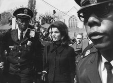 Jacqueline Kennedy arriving at the funeral of Dr Martin Luther King, 1968. Artist: Unknown