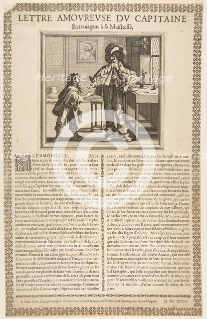 Captain's Love Letter, ca. 1636. Creator: Abraham Bosse.