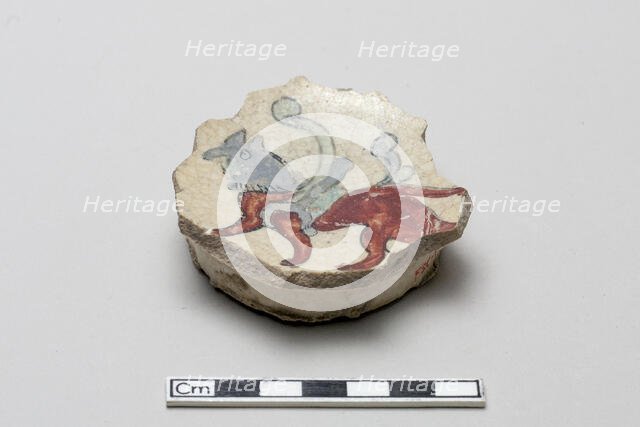 Fragment with a winged quadruped, Saljuq period, early 13th century. Creator: Unknown.