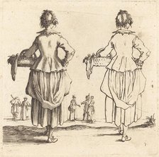 Peasant Woman with Basket, Seen from Behind, 1617 and 1621. Creator: Jacques Callot.