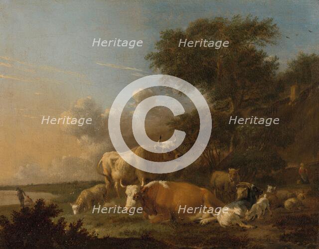 Landscape with Cattle, c.1665-1688. Creator: Albert Jansz Klomp.