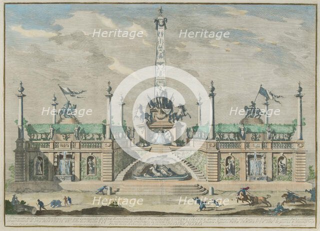 The Chinèa (Festa della Chinea) in Rome, 1753-1759. Creator: Vasi, Giuseppe (1710-1782).