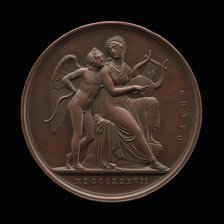 Cupid and Erato [reverse], 1837. Creator: Karl Friedrich Voigt.