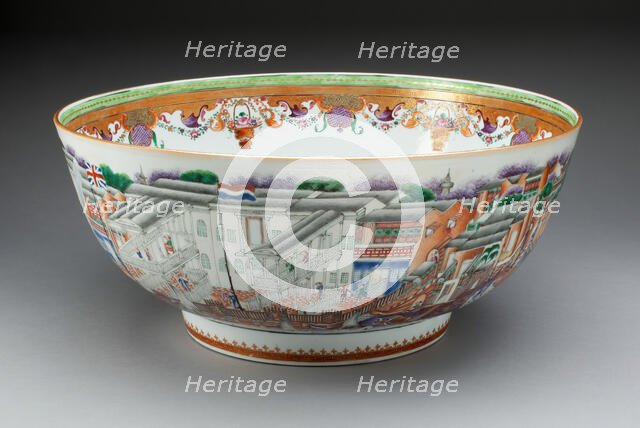 Punch Bowl, Jingdezhen, c. 1780/90. Creator: Jingdezhen Porcelain.
