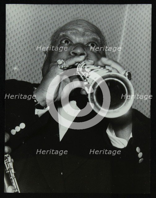 Legendary jazz clarinetist and saxophonist Sidney Bechet at Colston Hall, Bristol, 1956. Artist: Denis Williams