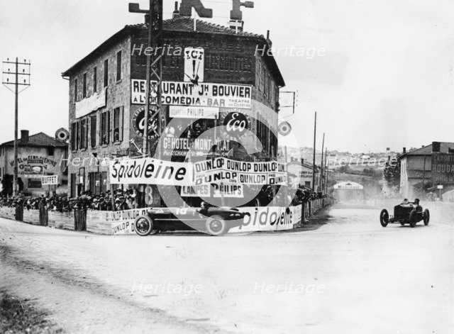 Les Sept Chemins hairpin at the French Grand Prix, Lyons, 1924. Artist: Unknown