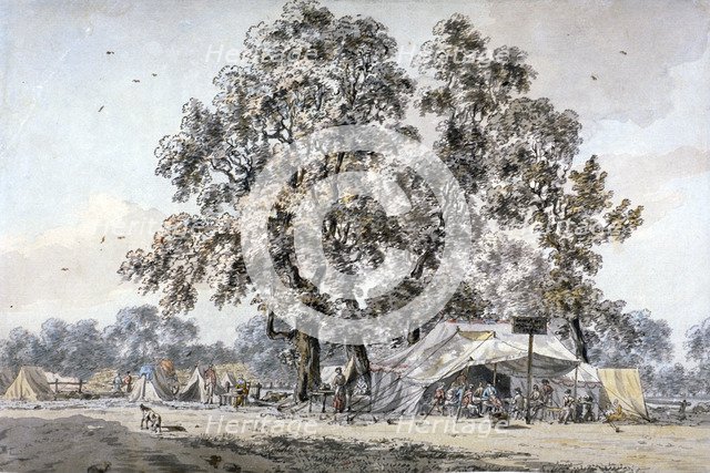 Army camp in Hyde Park, London, c1780.                                                        Artist: Samuel Hieronymus Grimm   